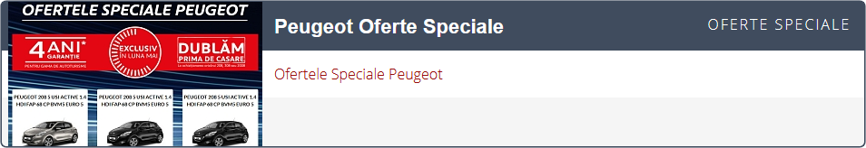 Oferte Speciale PEUGEOT